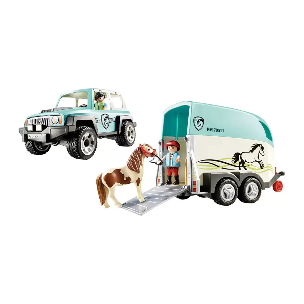 Playmobil Juegos De Construcción^ Country Coche Con Remolque Para Poni 70511