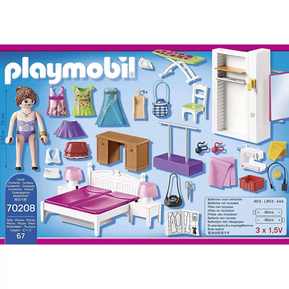 Playmobil Juegos De Construcción^ Dollhouse Dormitorio Y Taller De Costura 70208