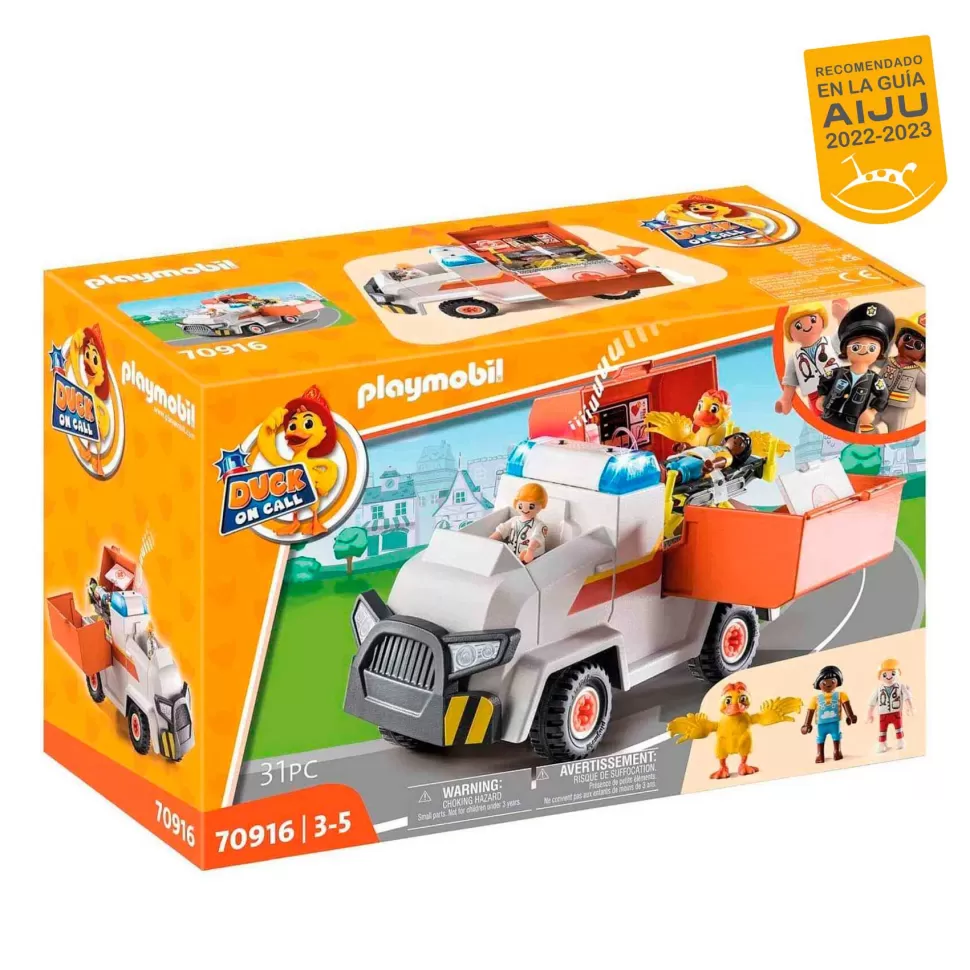 Playmobil Juegos De Construcción^ Duck On Call Vehiculo De Emergencia Ambulancia 70916