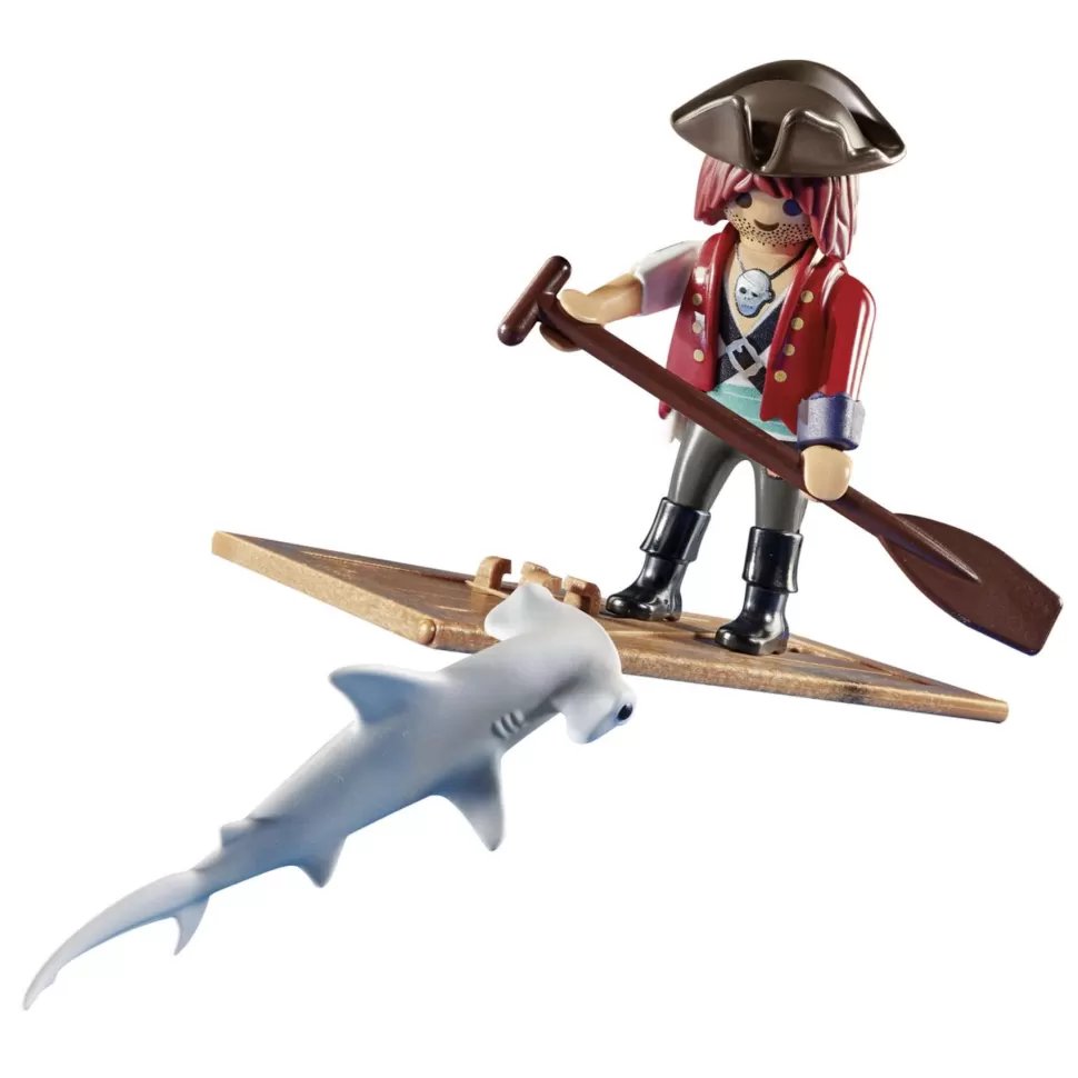 Playmobil Juegos De Construcción^ Pirata Con Balsa Y Tiburon Martillo