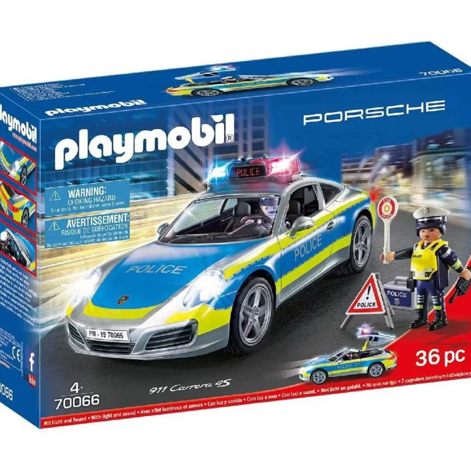 Playmobil Porsche Coche Policia Luz Y Sonido 70066* Juegos De Construcción