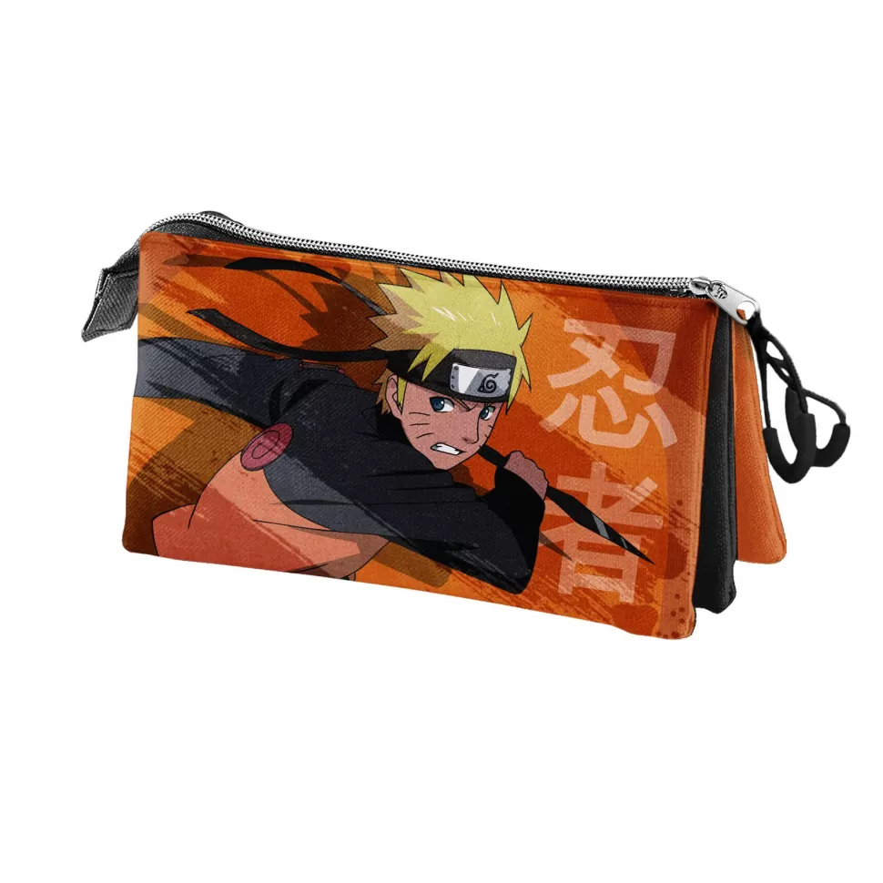 Naruto Portado Triple Fan 2.0 Ninja* Vuelta Al Cole