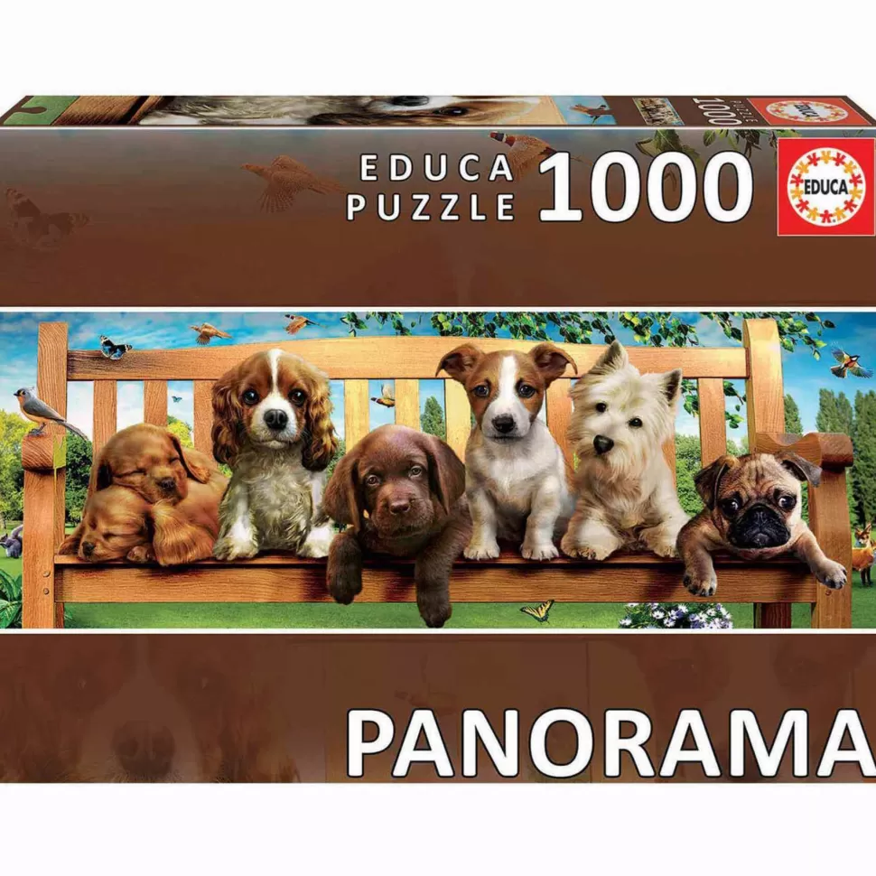 Educa Borras Puzzles Y Educativos^Puzzle 1000 Piezas Perritos En El Banco