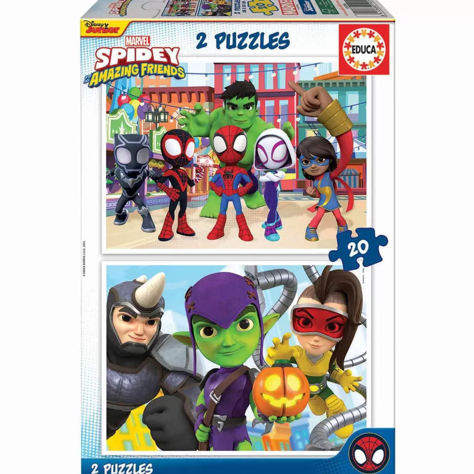 Spiderman Puzzle 2X20 Piezas Spidey Amazing Friends* Puzzles Y Educativos