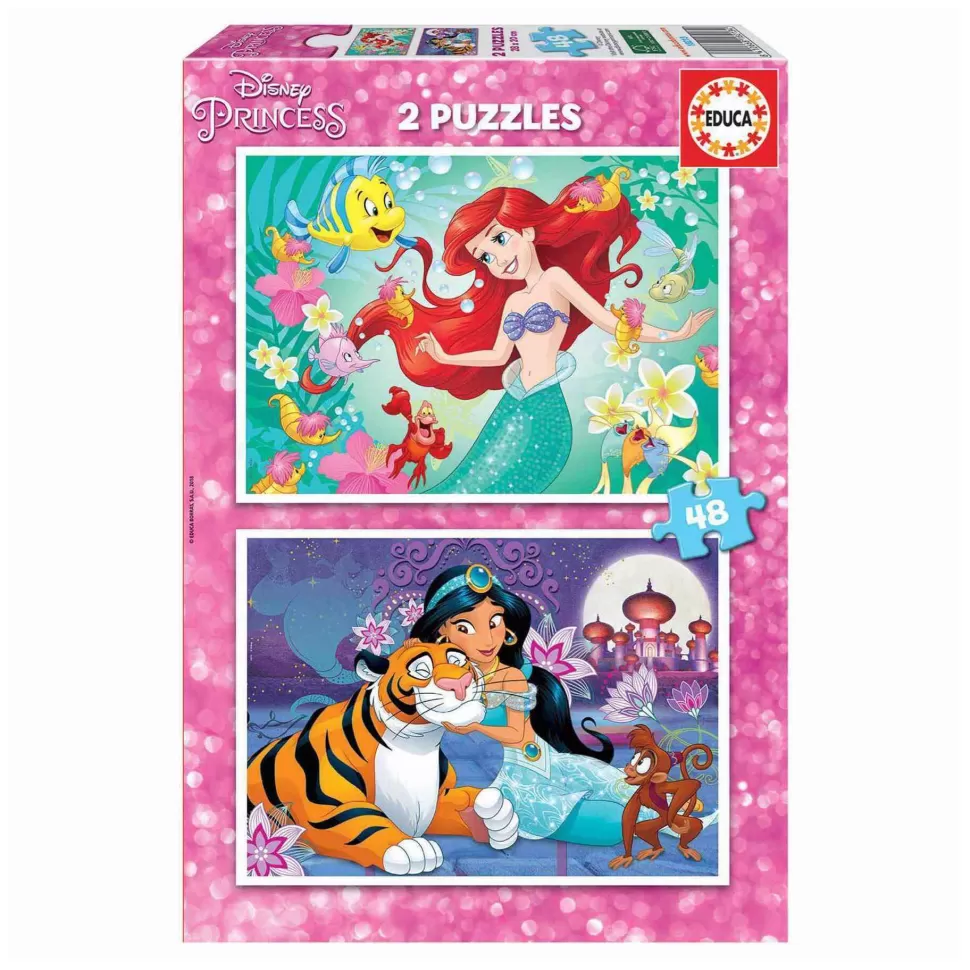 Educa Borras Puzzles Y Educativos^Puzzle 2X48 Piezas Princesas Ariel Y Yasmin