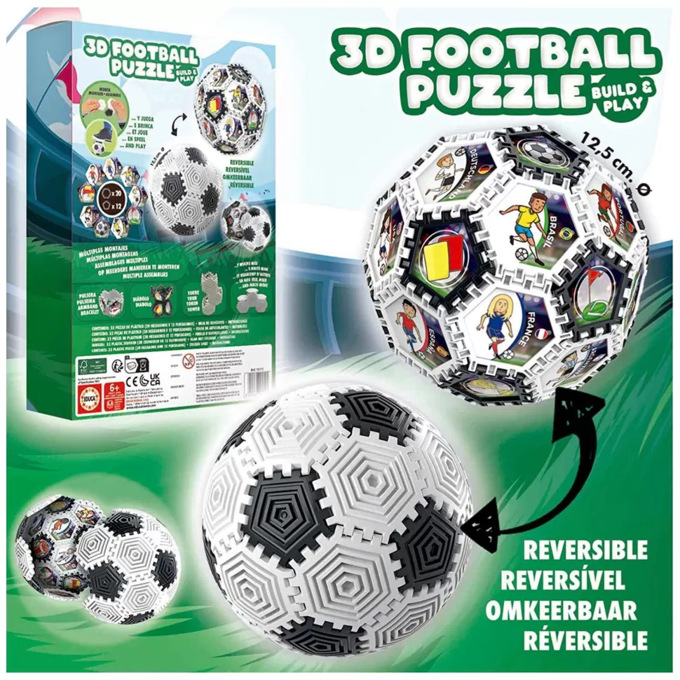 Educa Borras Puzzles Y Educativos^Puzzle 3D Balon Con 32 Piezas Monta Y Juega