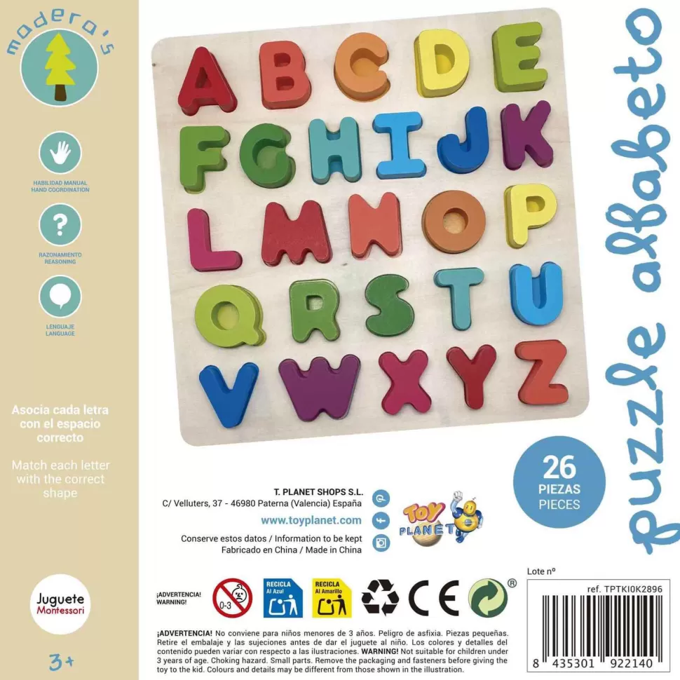 Maderas Puzzle Alfabeto | * Juguetes De Madera