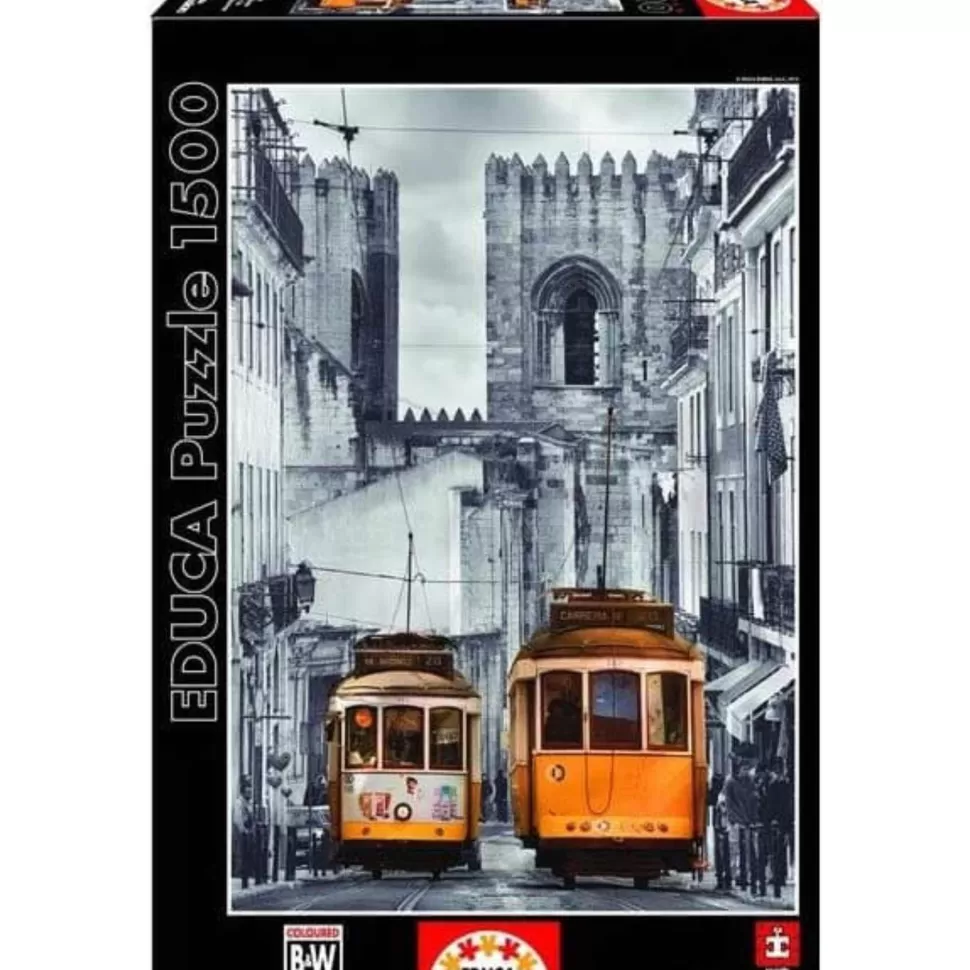 Educa Borras Puzzle Barrio De La Alfama Lisboa Blanco Y Negro 1500 Piezas* Puzzles Y Educativos