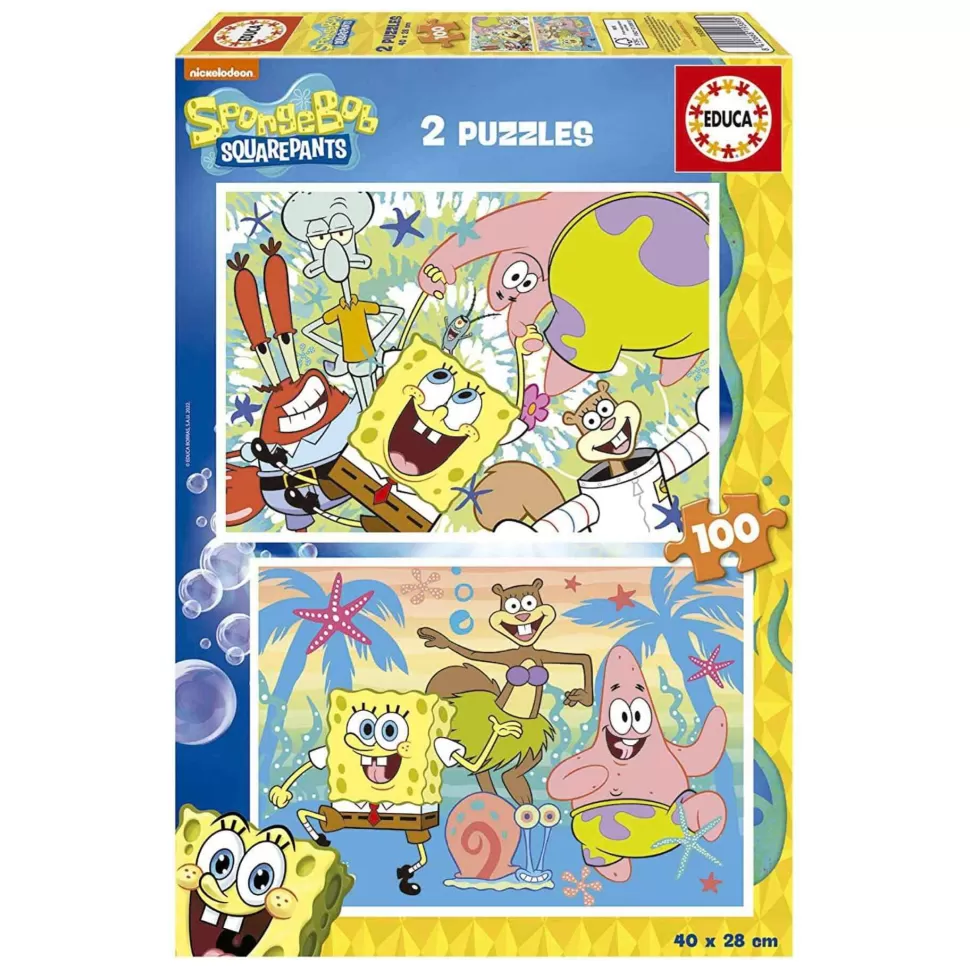 Educa Borras Puzzles Y Educativos^Puzzle Bob Esponja 2 X 100 Piezas