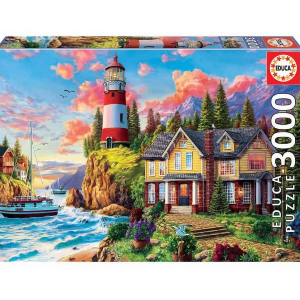 Educa Borras Puzzles Y Educativos^Puzzle Faro Cerca Del Oceano 3000 Piezas