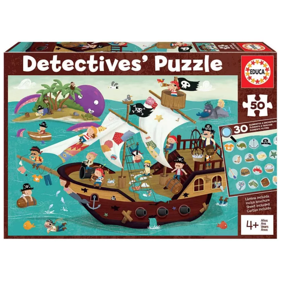 Educa Borras Puzzle Infantil Detectives Piratas 50 Piezas* Puzzles Y Educativos