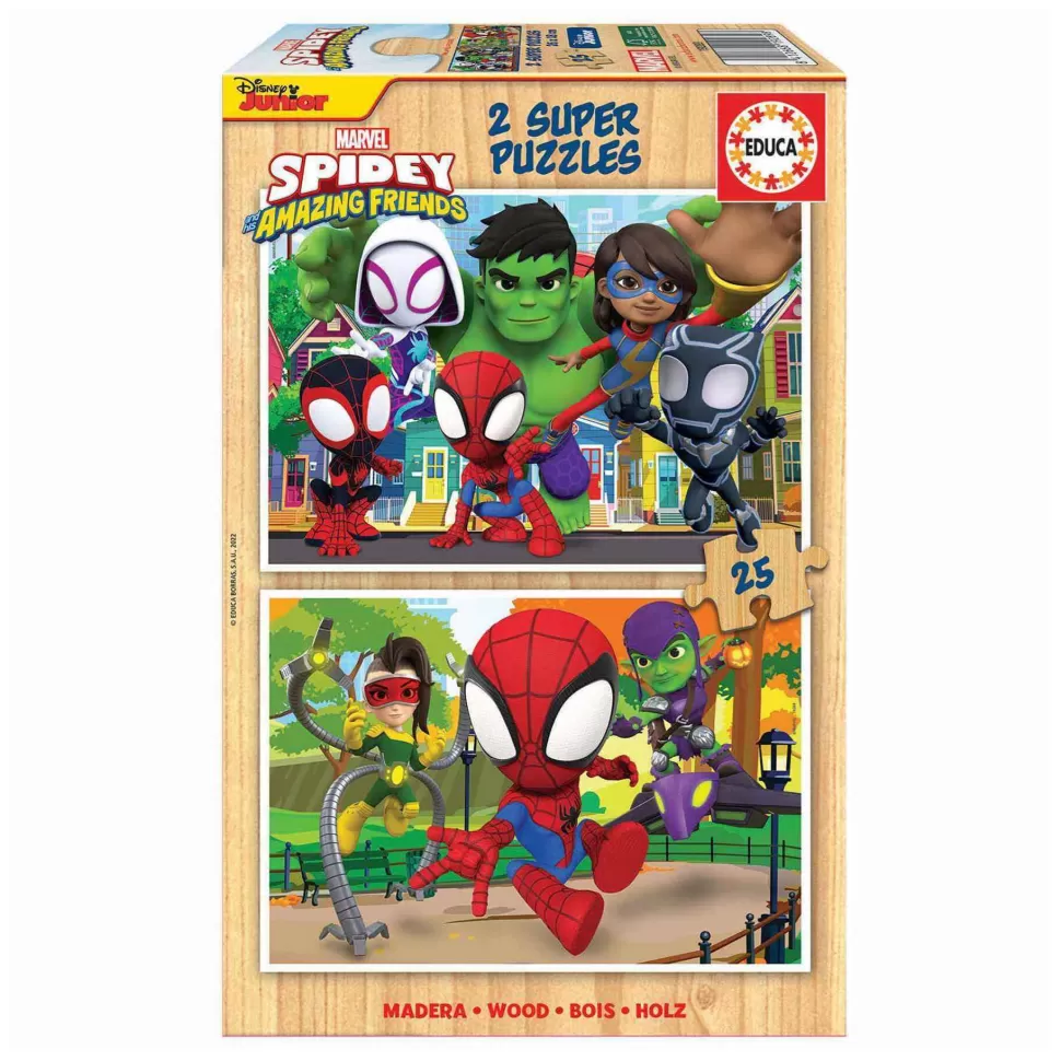 Educa Borras Puzzles Y Educativos^Puzzle Madera 2X25 Piezas Spidey Amazing Friends