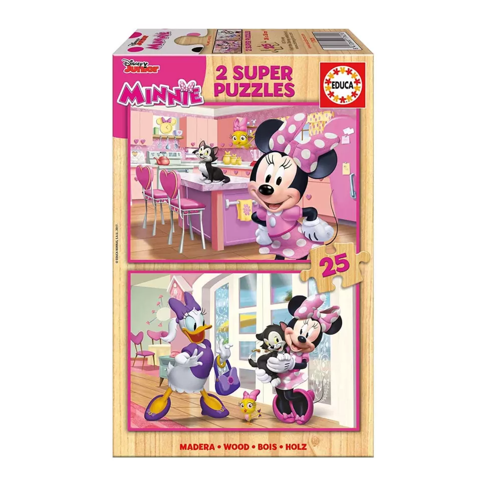 Educa Borras Puzzle Madera Ecologica Minnie Ayudantes Felices* Puzzles Y Educativos