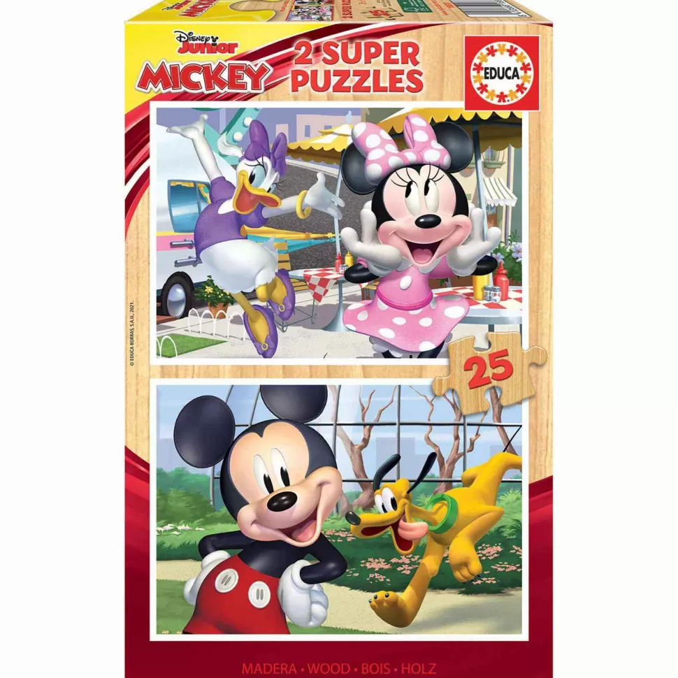 Educa Borras Puzzle Madera Infantil 2X25 Piezas Mickey Y Sus Amigos* Puzzles Y Educativos