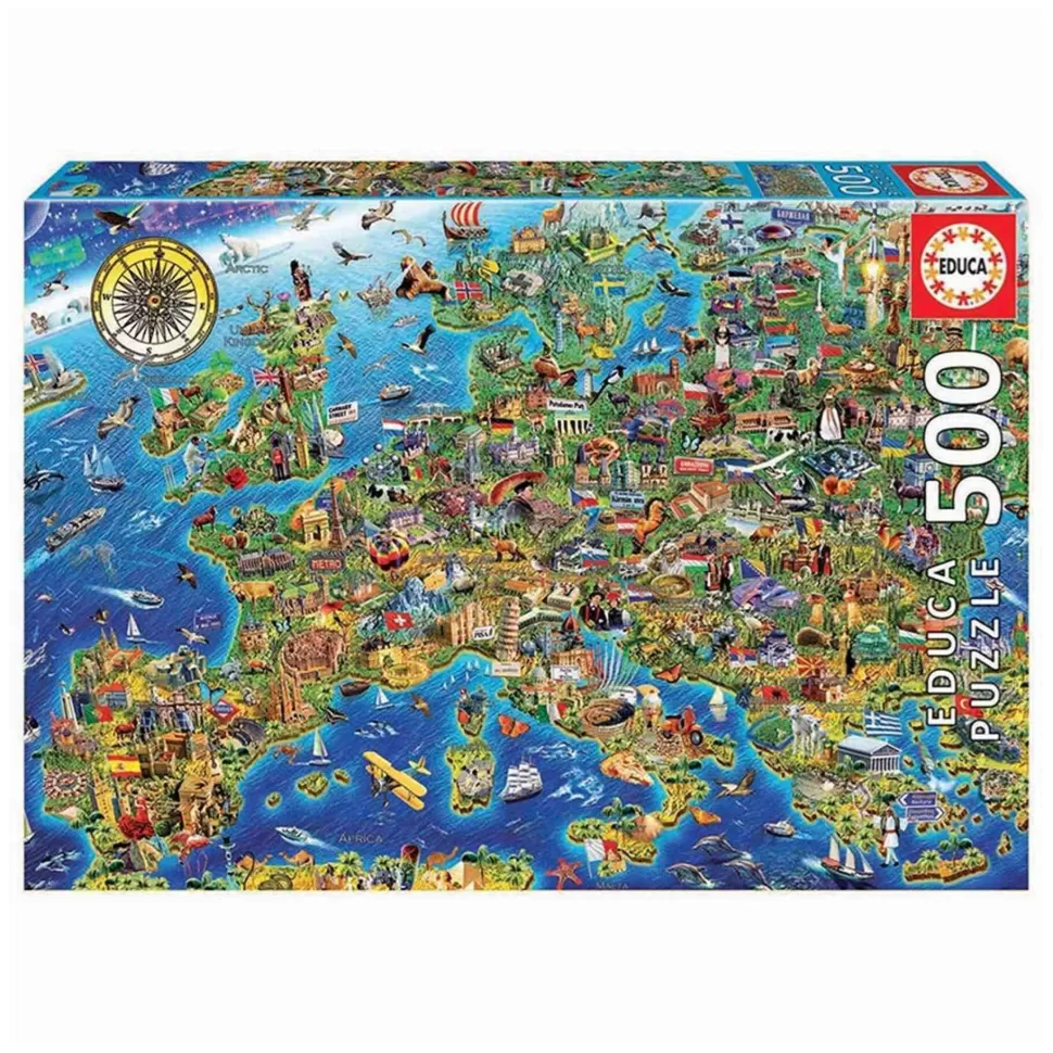 Educa Borras Puzzles Y Educativos^Puzzle Mapa De Europa 500 Piezas