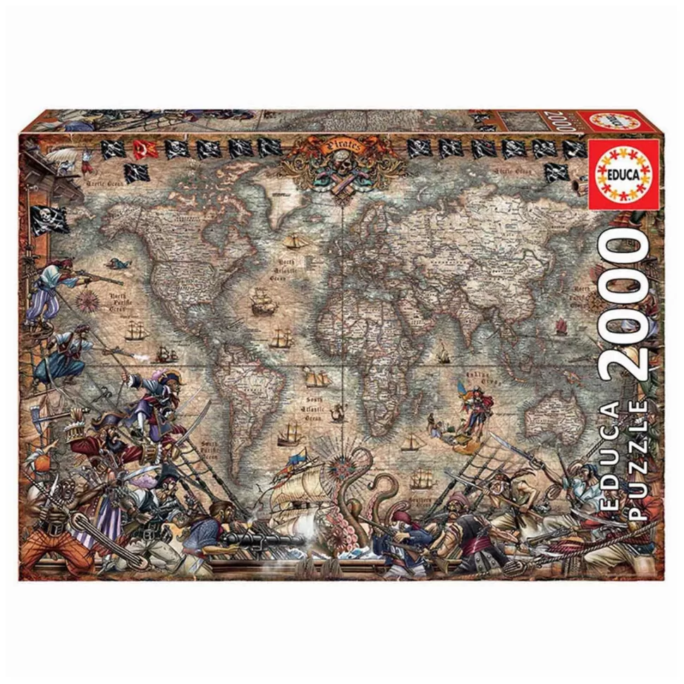 Educa Borras Puzzles Y Educativos^Puzzle Mapa De Piratas 2000 Piezas