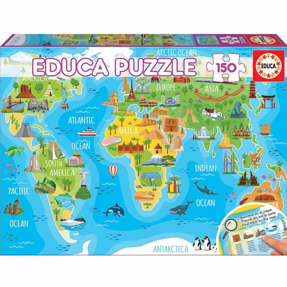 Educa Borras Puzzle Mapamundi Monumentos 150 Piezas* Puzzles Y Educativos