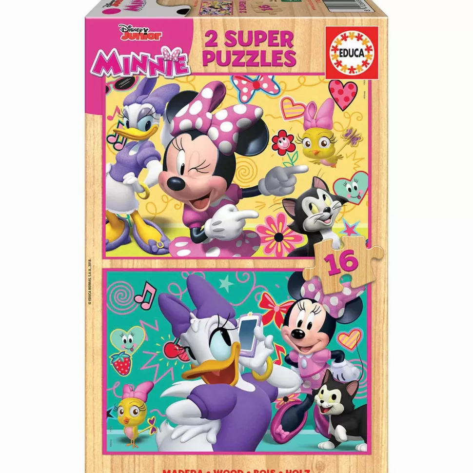 Educa Borras Puzzles Y Educativos^Puzzle Minnie Ayudantes Felices 16 Piezas