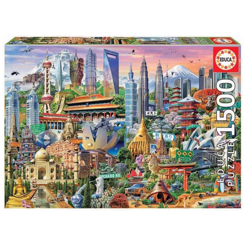 Educa Borras Puzzles Y Educativos^Puzzle Simbolos De Asia 1500 Piezas