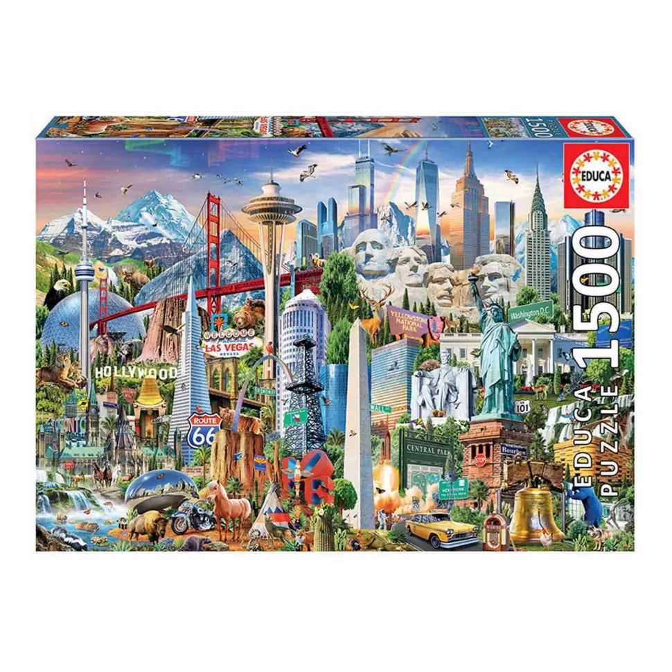 Educa Borras Puzzle Simbolos De Norte America 1500 Piezas* Puzzles Y Educativos