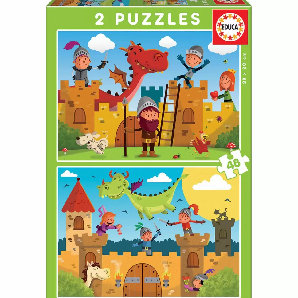 Educa Borras Puzzles Dragones Y Caballeros 48 Piezas* Puzzles Y Educativos