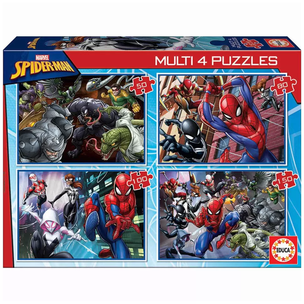 Educa Borras Puzzles Multi 4 Puzzles Ultimate Spiderman* Puzzles Y Educativos