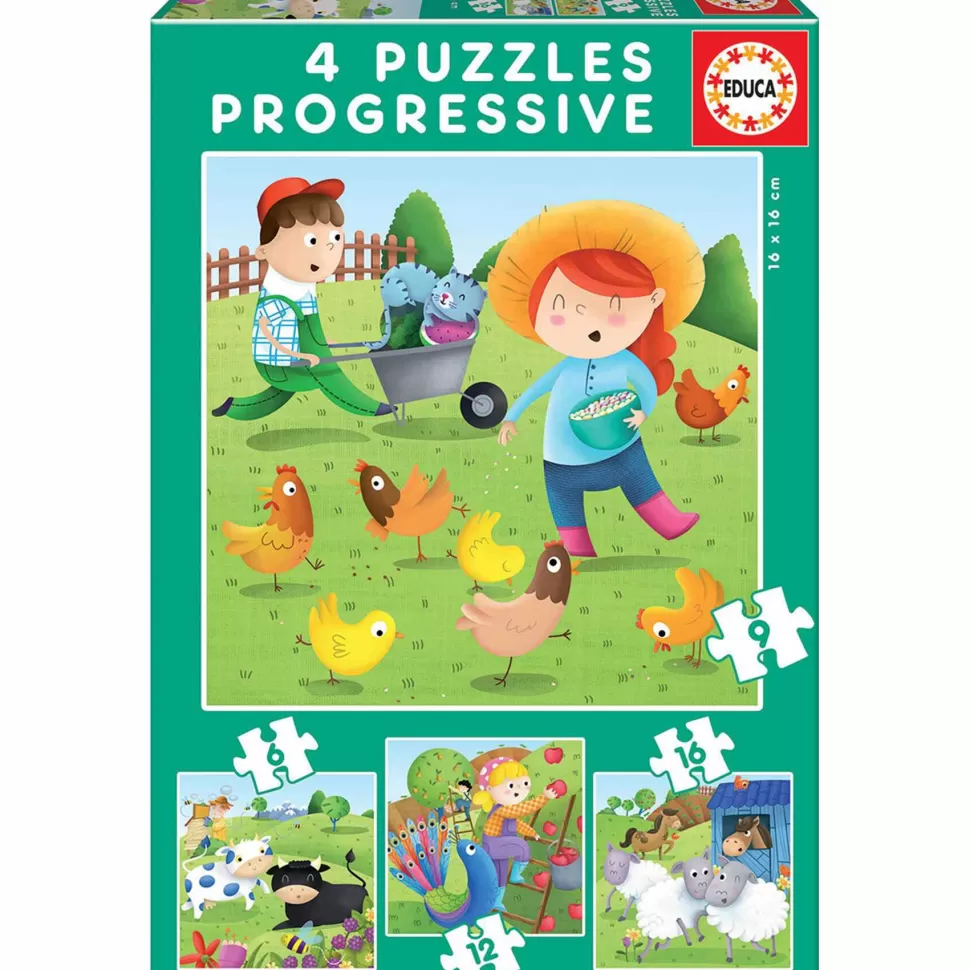 Educa Borras Puzzles Y Educativos^Puzzles Progresivos Animales De La Granja