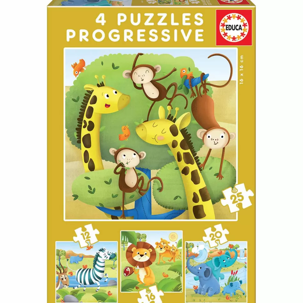 Educa Borras Puzzles Y Educativos^Puzzles Progresivos Animales Salvajes