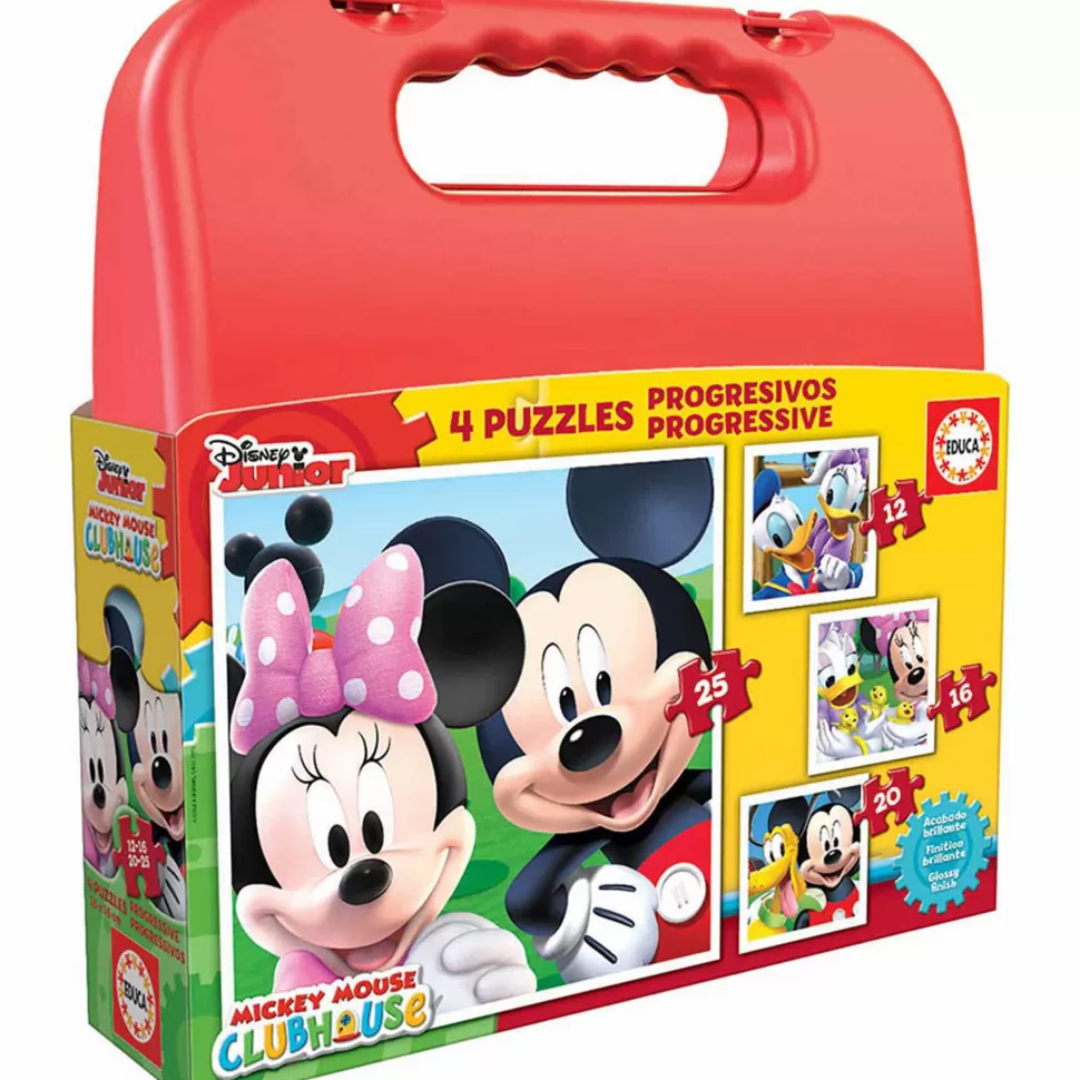 Educa Borras Puzzles Y Educativos^Puzzles Progresivos Maleta Mickey Mouse