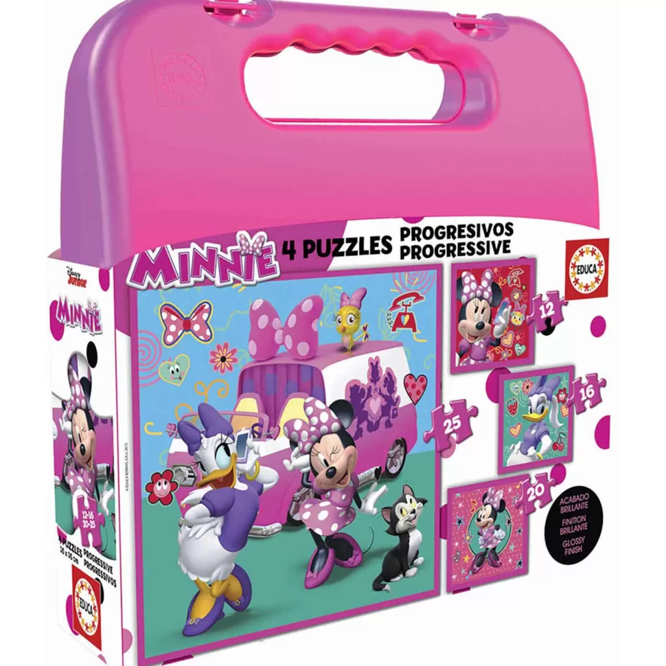 Educa Borras Puzzles Progresivos Maleta Minnie Ayudantes Felices* Puzzles Y Educativos