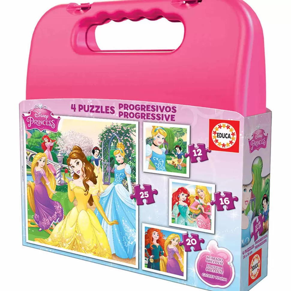 Educa Borras Puzzles Y Educativos^Puzzles Progresivos Maleta Princesas