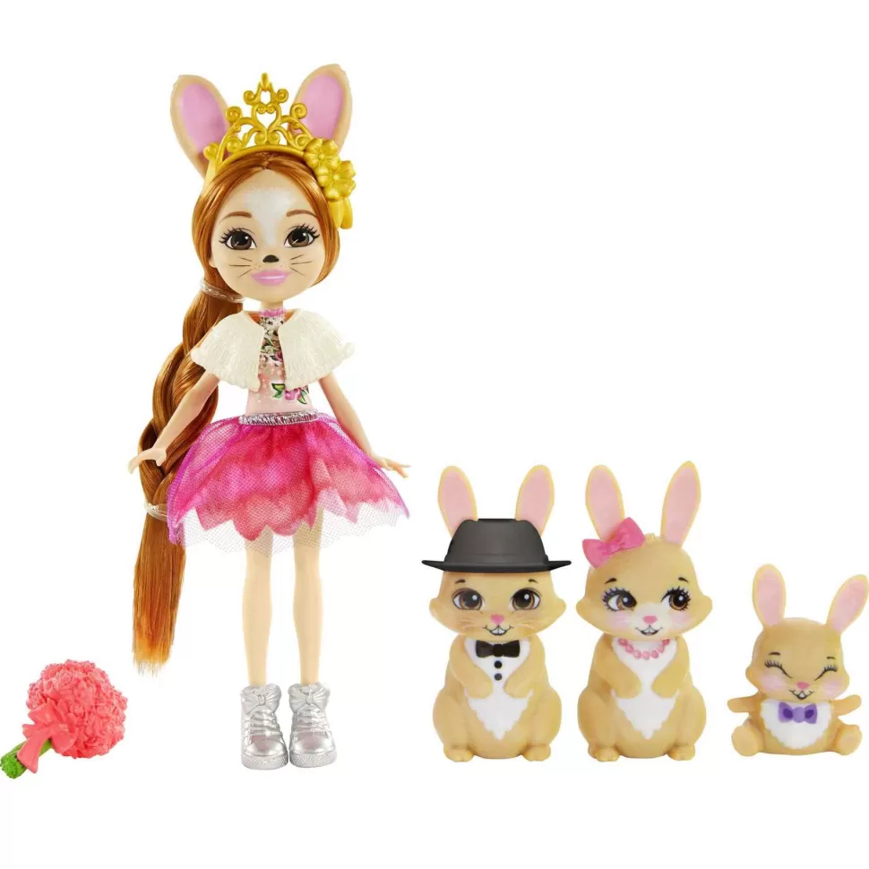 Enchantimals Royal Muneca Brystal Bunny Con Familia De Conejos* Muñecas