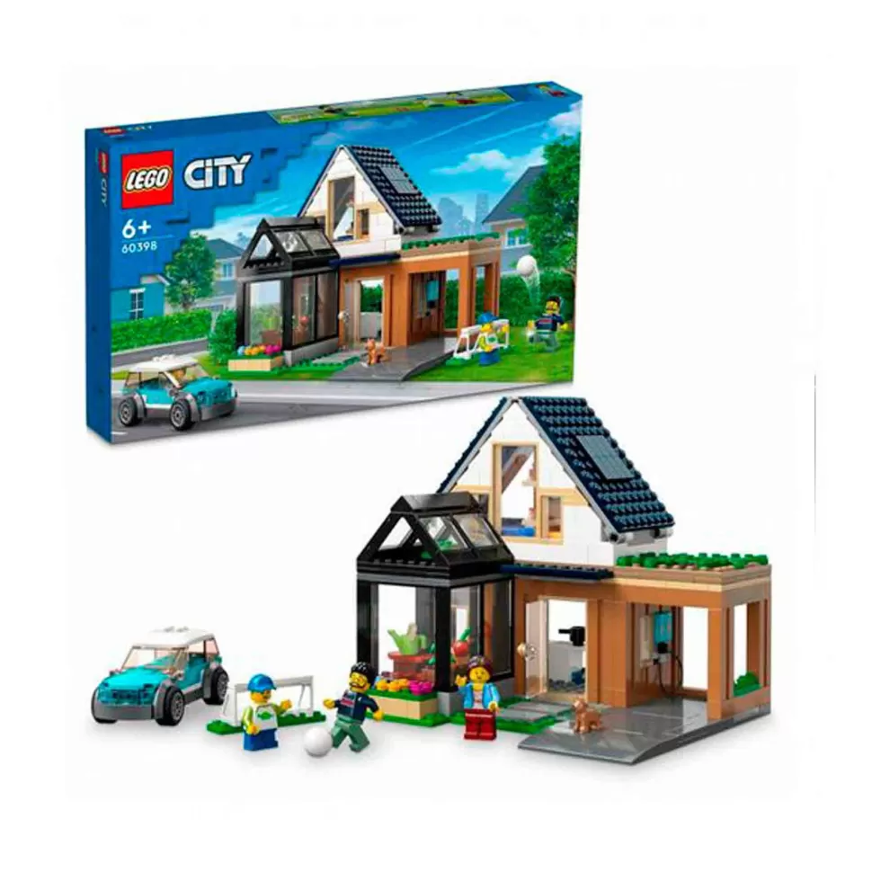 * Juegos De Construcción^Set De Juguetes De Construcción City 60398 Casa Familiar Y Coche Electrico (462 Piezas)