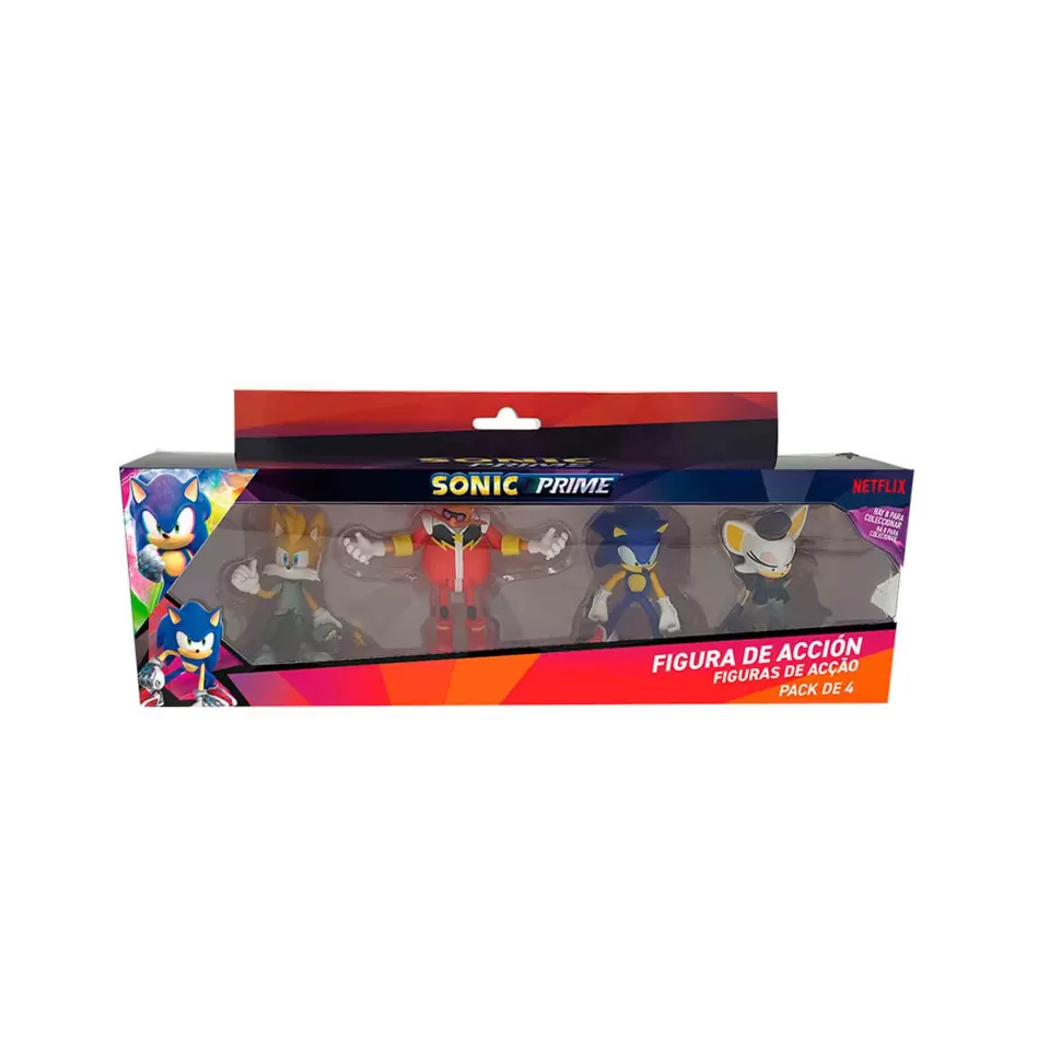 Sonic y Sega All Stars Sonic Figura Articulada Pack De 4* Figuras Y Minimundos