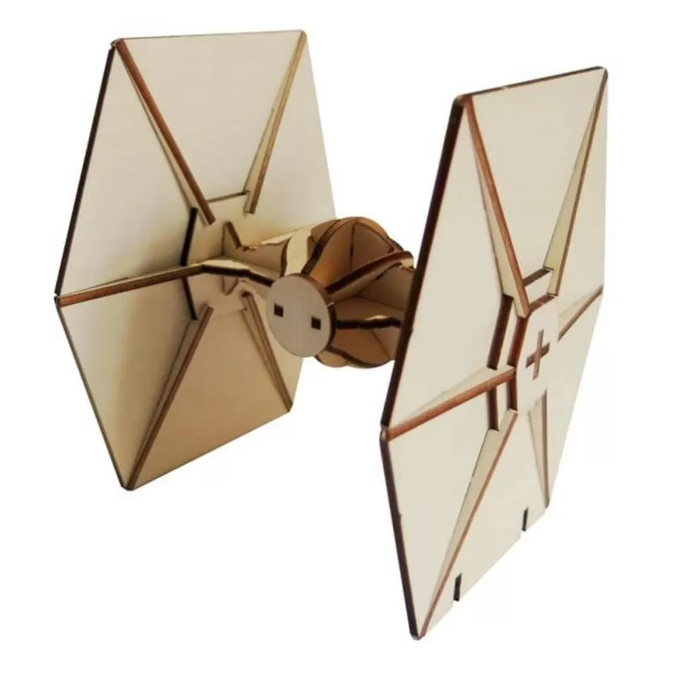 Star Wars Puzzles Y Educativos^ Maqueta Madera Para Pintar Tie Figther