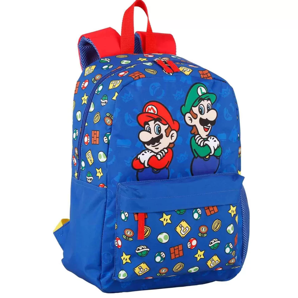 Super Mario Vuelta Al Cole^ Mochila Con Compartimento Para Laptop 41 Cm