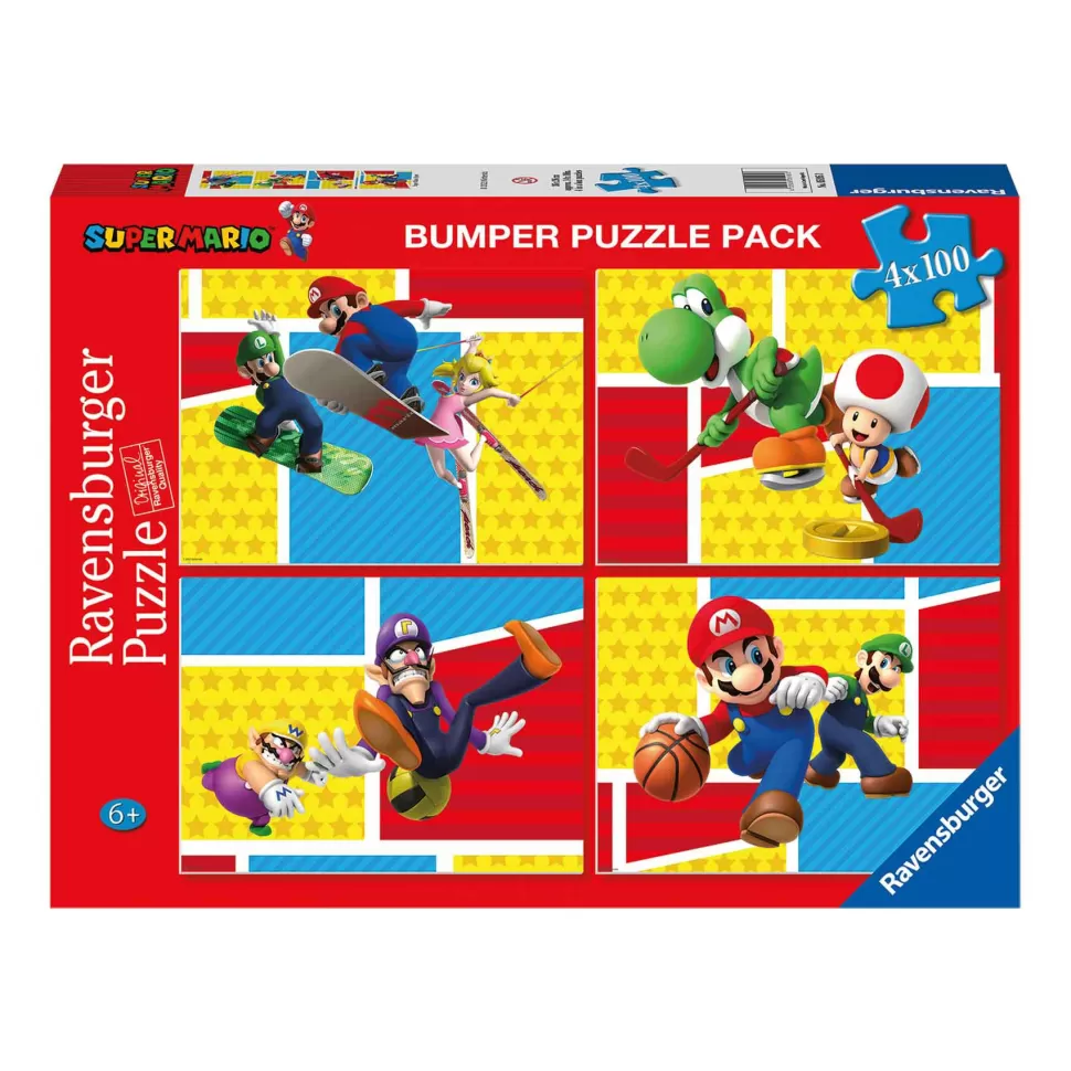 Super Mario Puzzle 4X100 Piezas Bumper Pack* Puzzles Y Educativos