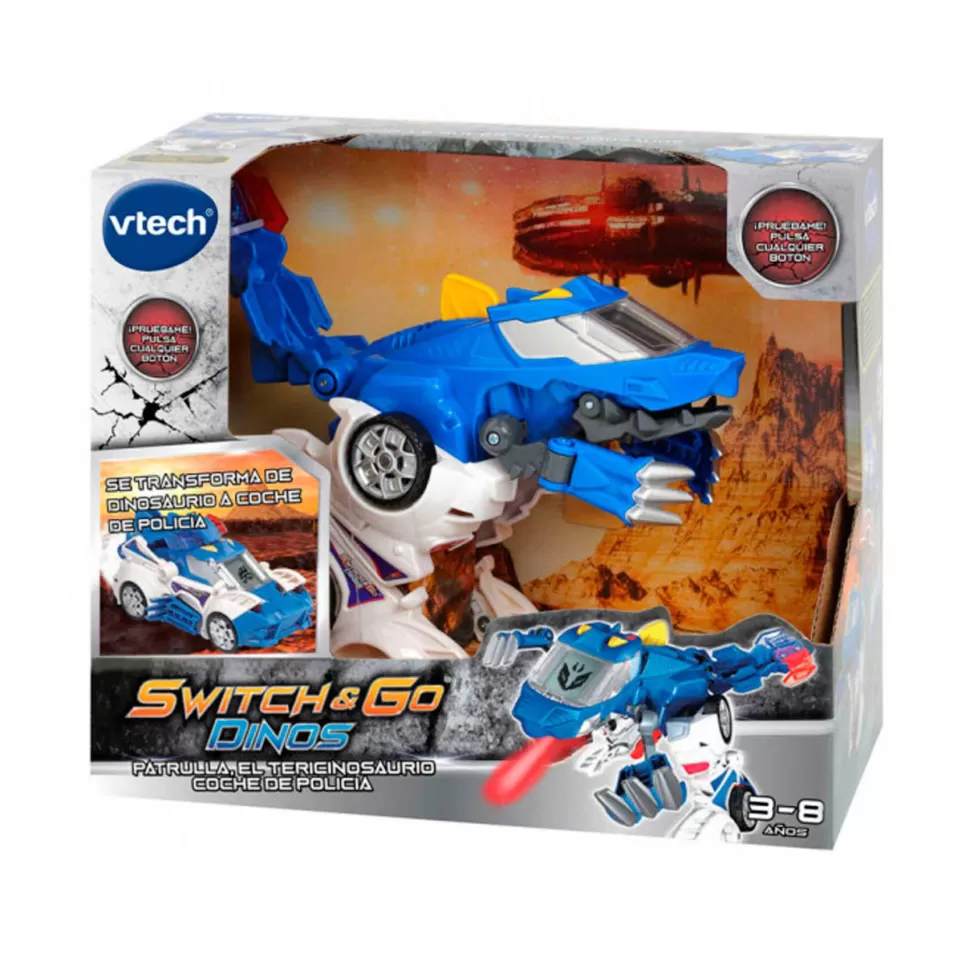 VTech Juguetes Electrónicos^Switch & Go Dino Patrulla Tericinosaurio Coche De Policia