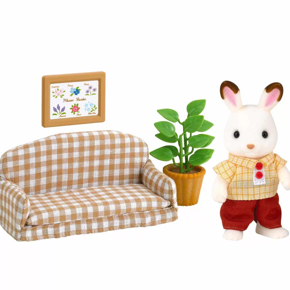 Sylvanian Families Set De Sofa Frasier Conejo Chocolate* Figuras Y Minimundos