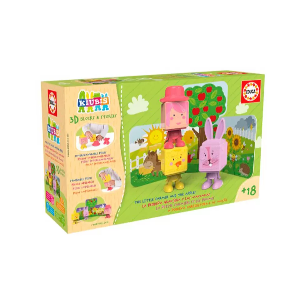 Educa Borras The Kiubis 3 Personajes La Pequena Granja Y Las Manzanas* Juegos De Construcción