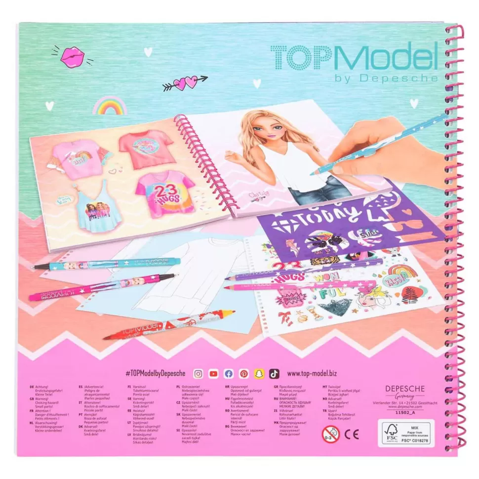 TopModel Manualidades^ Cuaderno Para Colorear T-Shirt Designer