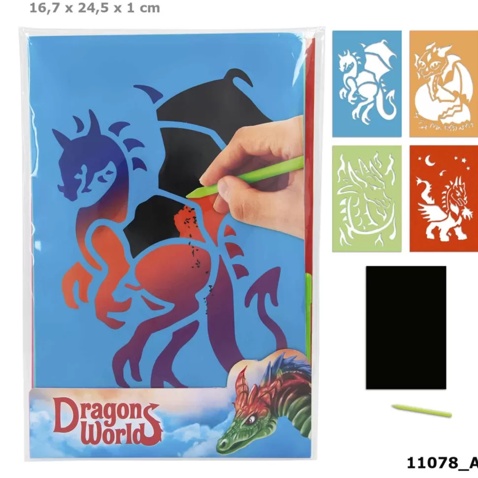 TopModel Manualidades^ Dino World Tarjetas Magic Scratch Dragon