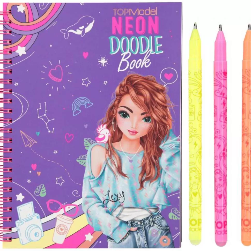 TopModel Manualidades^ Doodle Book Neon Con Set De Boligrafos Neon