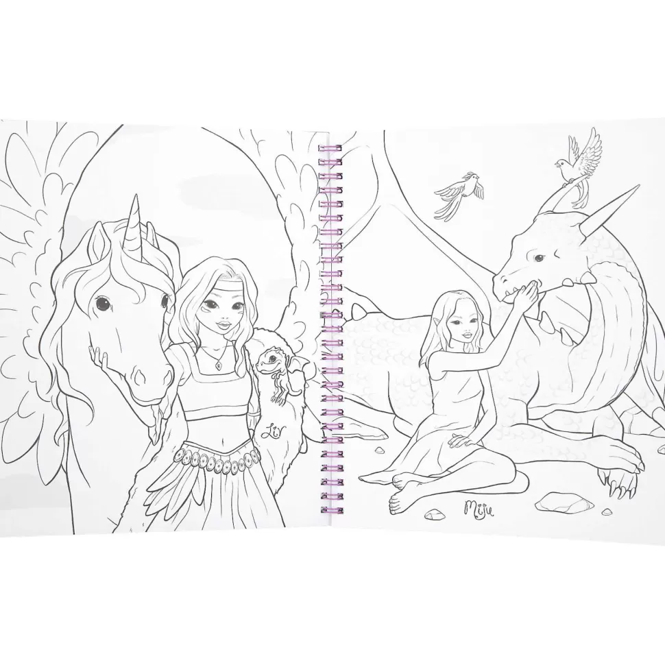 TopModel Manualidades^ Libro De Colorear Con Lentejuelas Dragon Love