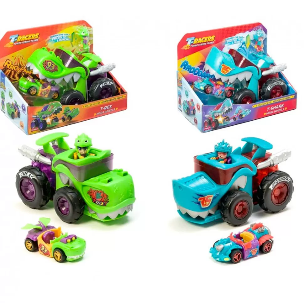 T-Racers Mega Wheels T-Shark & T-Rex* Vehículos Y Radio Control