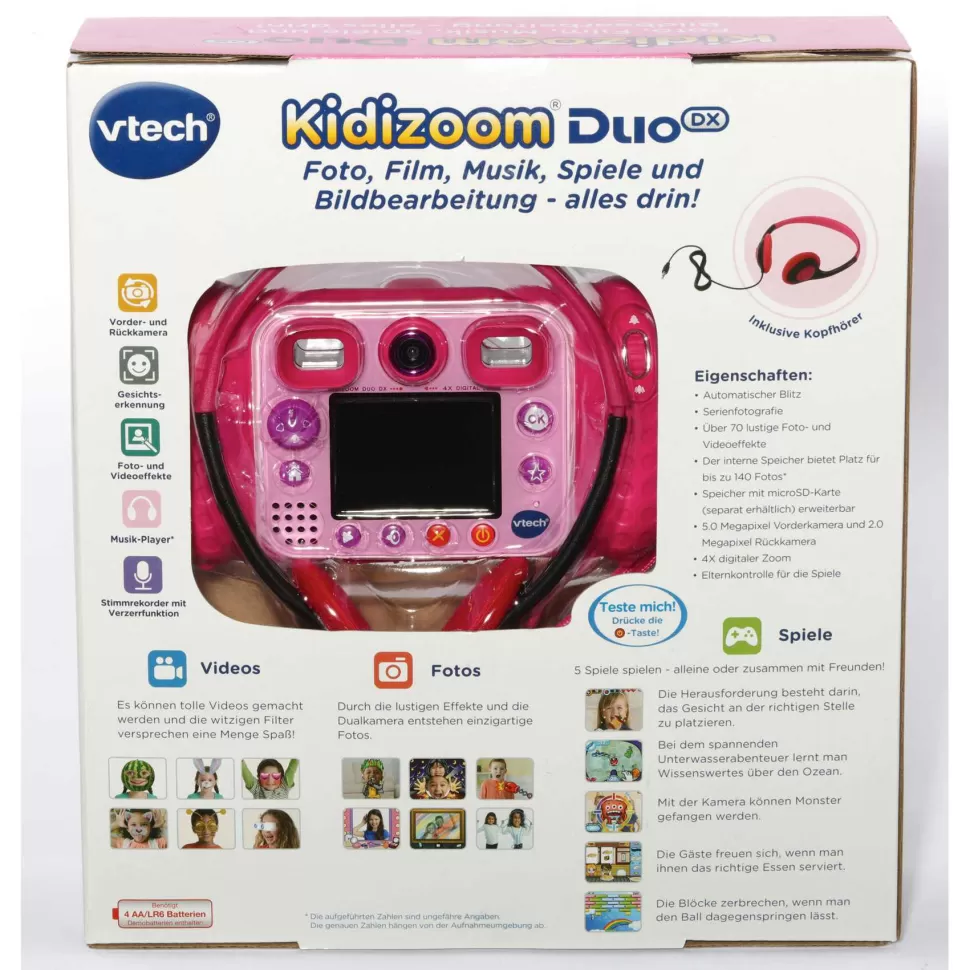 VTech Camara De Fotos Digital Kidizoom Duo Dx 10 En 1 Rosa* Juguetes Electrónicos