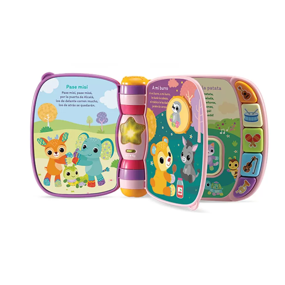 VTech Juguetes Electrónicos^ Primeras Canciones Rosa Libro Interactivo Para Bebes