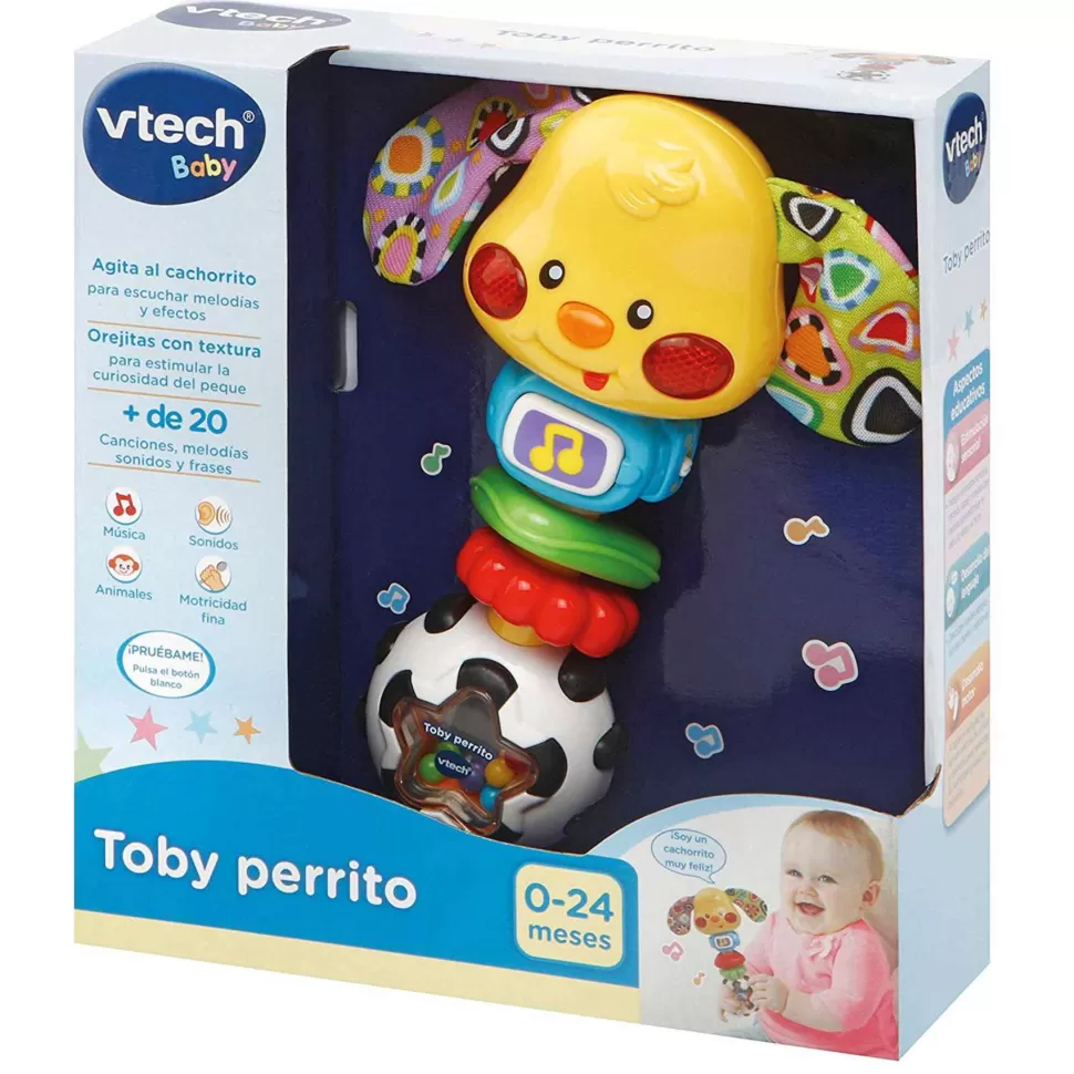 VTech Sonajero Electronico Toby El Perrito Con Luz Y Voz | Juguete Infantil* Primera Infancia