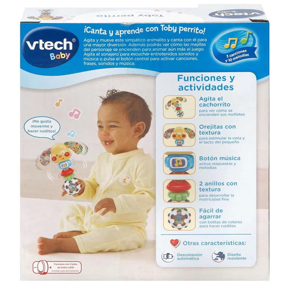VTech Sonajero Electronico Toby El Perrito Con Luz Y Voz | Juguete Infantil* Primera Infancia