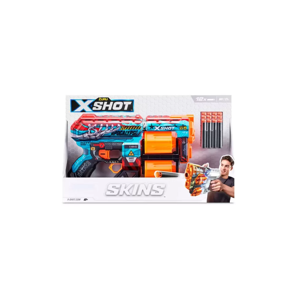 X-Shot Figuras Y Minimundos^ Skins-Dread Doble Tambor Y 12 Dardos